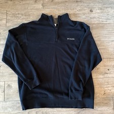 Columbia 1/4 Zip Pullover Sweatshirt Mens XL Black Fleece Jacket
