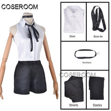Chainsaw Reze Cosplay Costume Outfits Shirt Tie Short Wig Neck Ring Women Anime