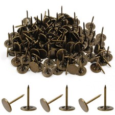 Bivethoi 120 Pcs Bronze Upholstery Tacks, 7/16" Dia Vintage Flat Head Metal T...