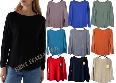 Neu beliebter italienischer weicher warmer Strickpullover Herbst/Winter für Damen Pulli Oberteil