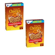 2 pack Honey Nut Cheerios Heart Healthy Gluten Free Breakfast Cereal, Large Si