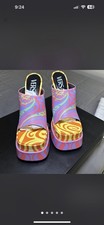Versace Multicolor Medusa Platform Block Heel...