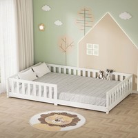 Kinderbett Holzbett Lattenrost Einzelbett Rausfallschutz Bett 120 X 200 Cm Weiß