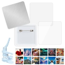 100 Sets 55mm Square Button Maker Supplies  Bulk Custom Pin Parts