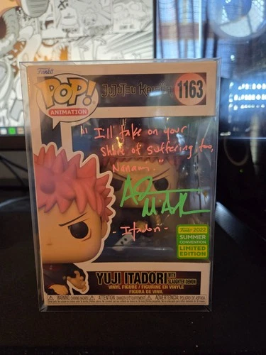 Funko Pop Jujutsu Kaisen Yuji Itadori SIGNED by Adam McArthur JSA Certified