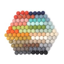 120 Wool Felt Balls - 2.5cm - 1" Felt Pom Poms