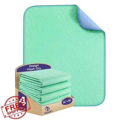 ESWIN Washable Underpad Green 24x36 4 Pack