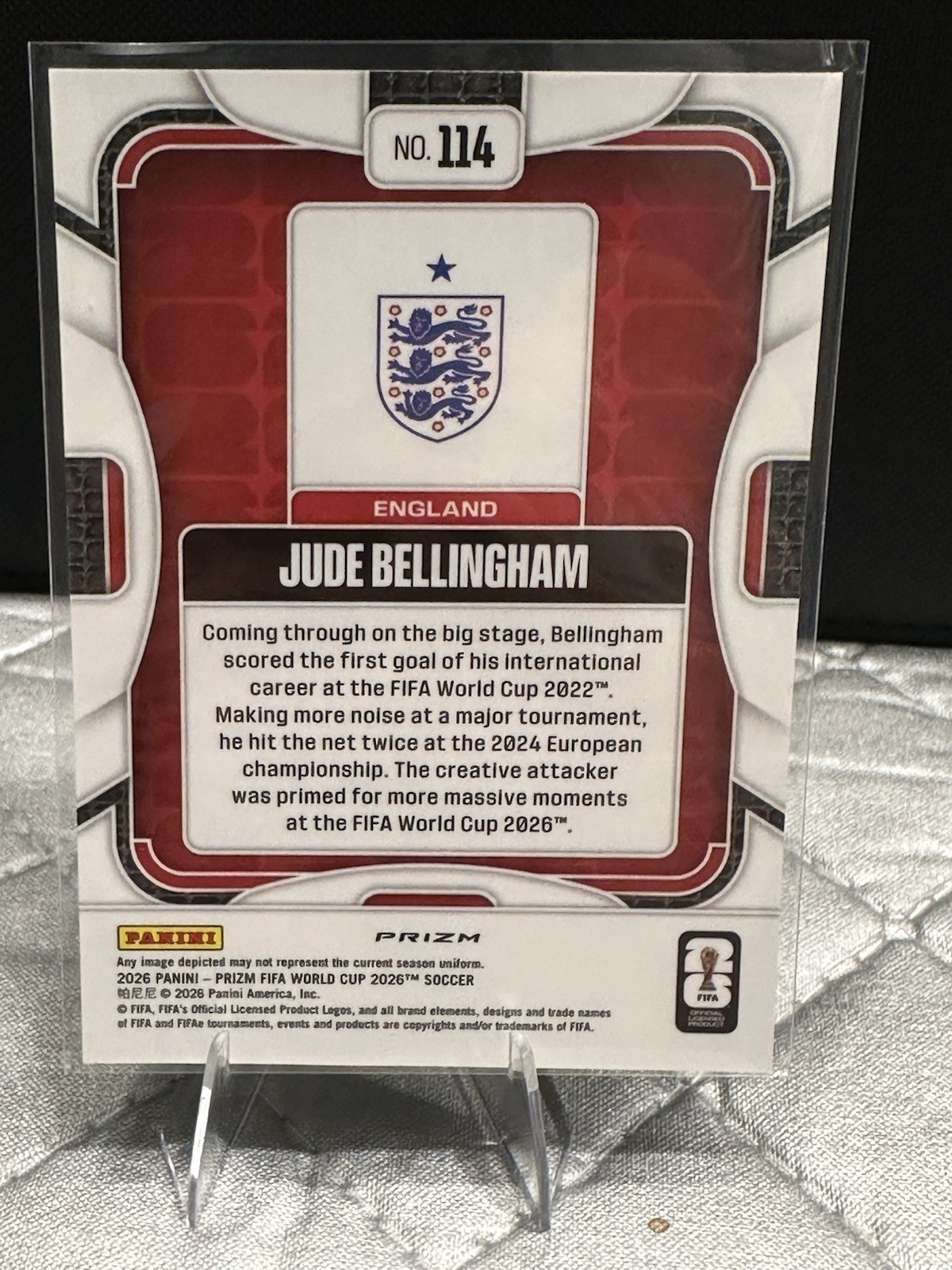 Jude Bellingham England 2026 FIFA World Cup Prizm Lazer #114 view 2