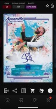 DIGITAL TOPPS WWE SLAM Seth Rollins SR ULTRAMARINE BLUE AQUARELLE SIGNATURE Read