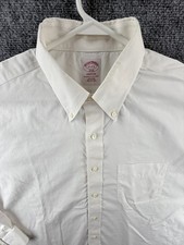 Brooks Brothers Button-Down Non-Iron Madison 17 2/3 All Cotton White Long Sleeve