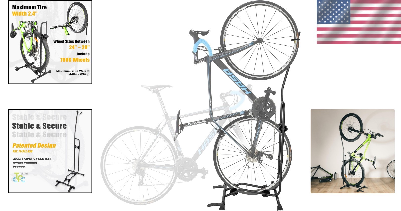 Bike Storage Stand Bike Rack Garage Floor Vertical Horizontal Bike Holder