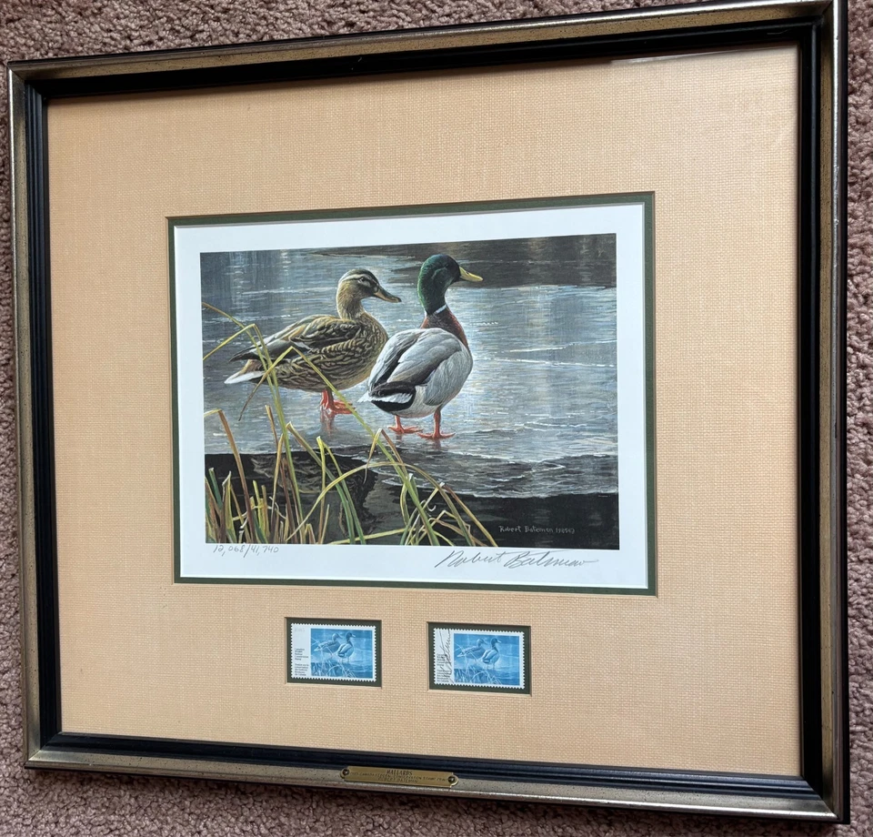 Robert Bateman Mallards Larry Barton Canadá Gansos 1985 Pato Sello Firmado LE Set Foto 3 de 4