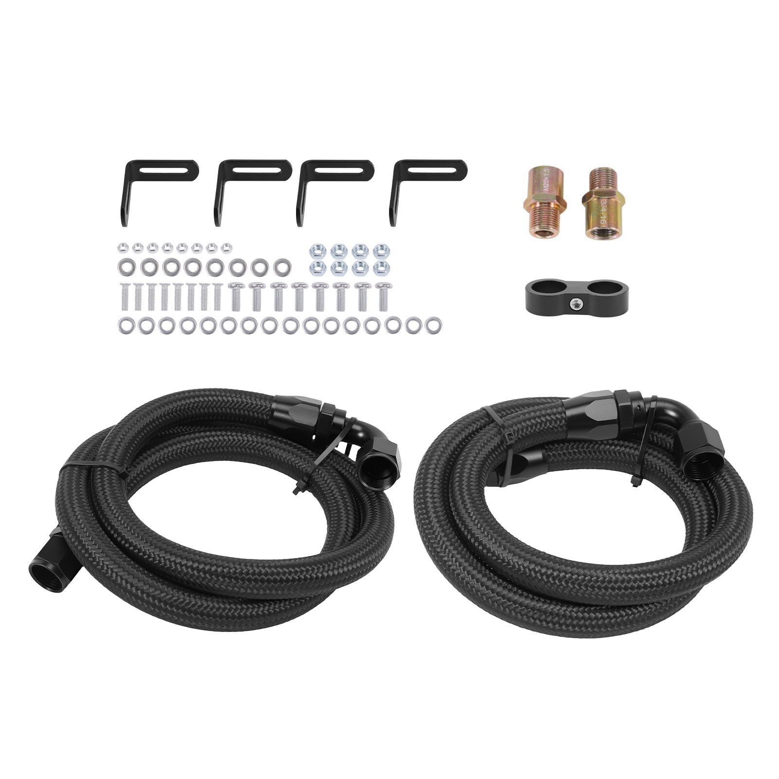 Universal Transmission Oil Cooler 7 Row 10AN w/Thermostatic Sandwich Adapter