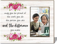 You Make a Difference Gifts for Coworkers Wood Frames, 4X6 Photo Frame with Stan