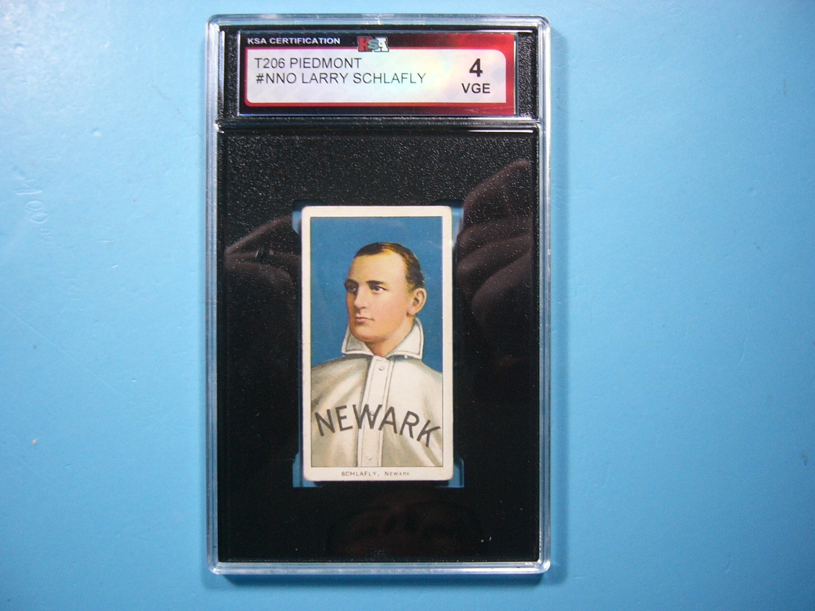1909 T206 PIEDMONT BASEBALL CARD #NNO LARRY SCHLAFLY KSA 4 VG/EX 09/11 GL
