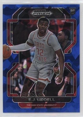 2022-23 Panini Prizm Draft Picks Blue Ice 56/99 EJ Liddell #74 Rookie RC 0w8
