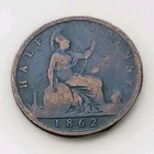 1862 Victoria Half Penny — photo from another recent sale