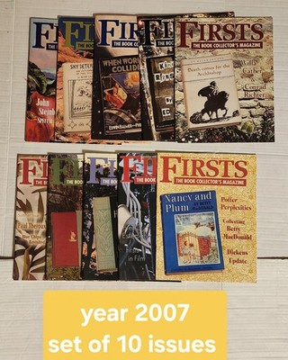 Firsts The Book Collector's Magazine Year 2007 Set Of 10 Issues Vintage