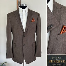 Jos A Bank Reserve Mens Two Button Blazer Silk Wool Sport Coat Jacket Size 42R