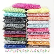 1000pc Round Acrylic Beads 3 12mm ABS Imitation Pearl Spacer Bead DIY Jewelry