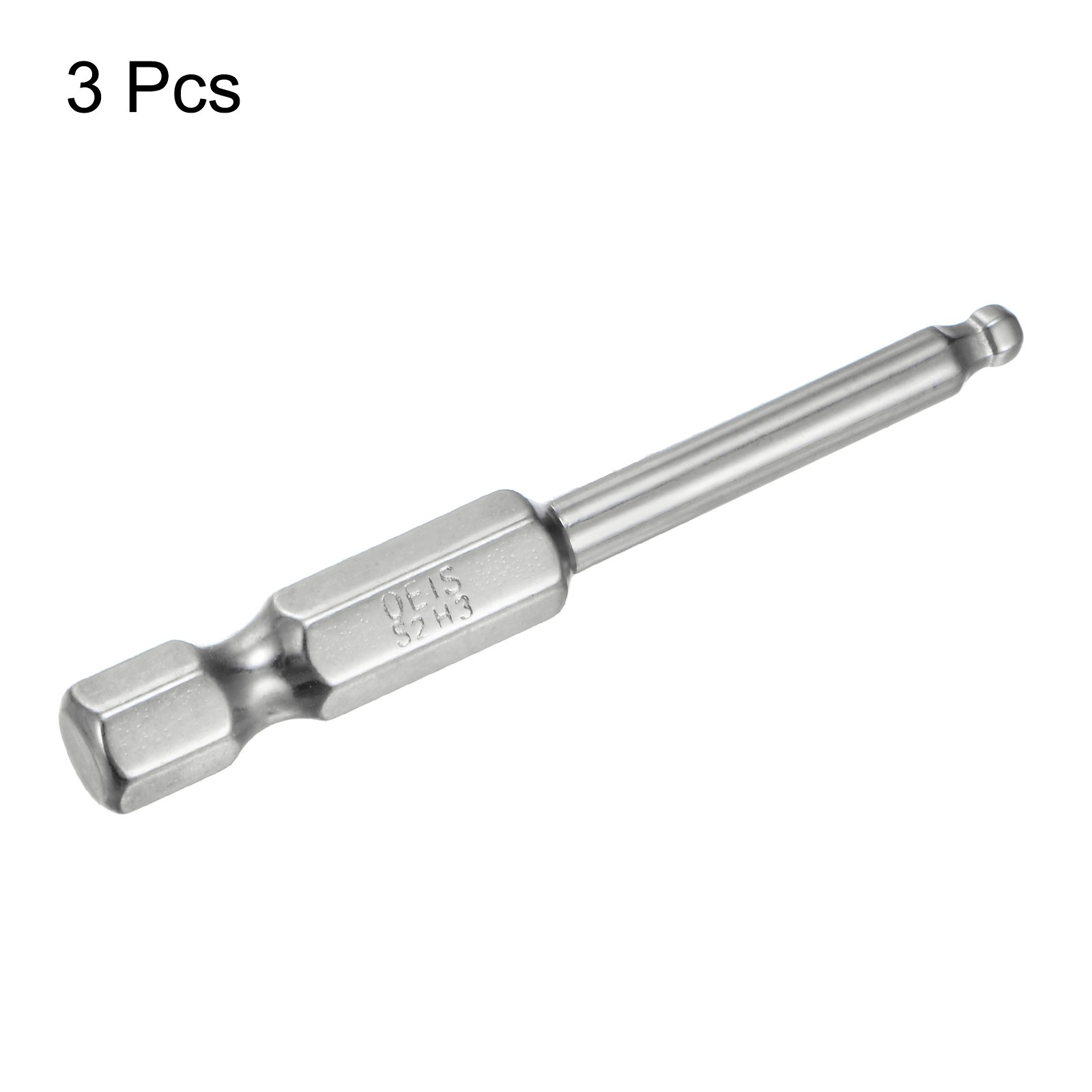 3pcs Ball End Hex Screwdriver Bit Set 3mm Magnetic 1/4" Hex Shank 2" Long
