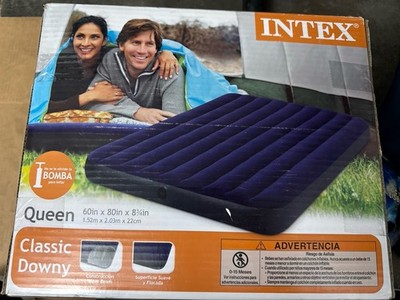 Intex Classic Downy Inflatable Airbed Mattress, Queen (60''x80''x8.75'') -New