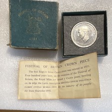 1951 Festival of Britain George VI Crown Five Shillings Coin Box & Info Card