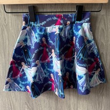 Handmade Custom Frozen Skater Skirt Girls 5/6 Elsa Anna Disney Princess Stretch
