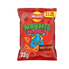 Walkers Monster Munch Sweet & Spicy 72g – Crunchy Corn Snack – UK Stock