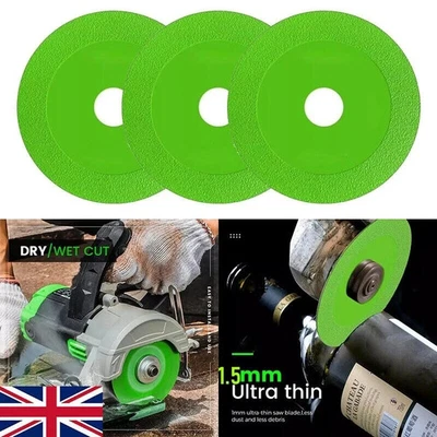 LIUWAZJ 3X Glass Cutting Disc for Angle Grinder Green Thin Saw Blade Wheel Glass Ceramic