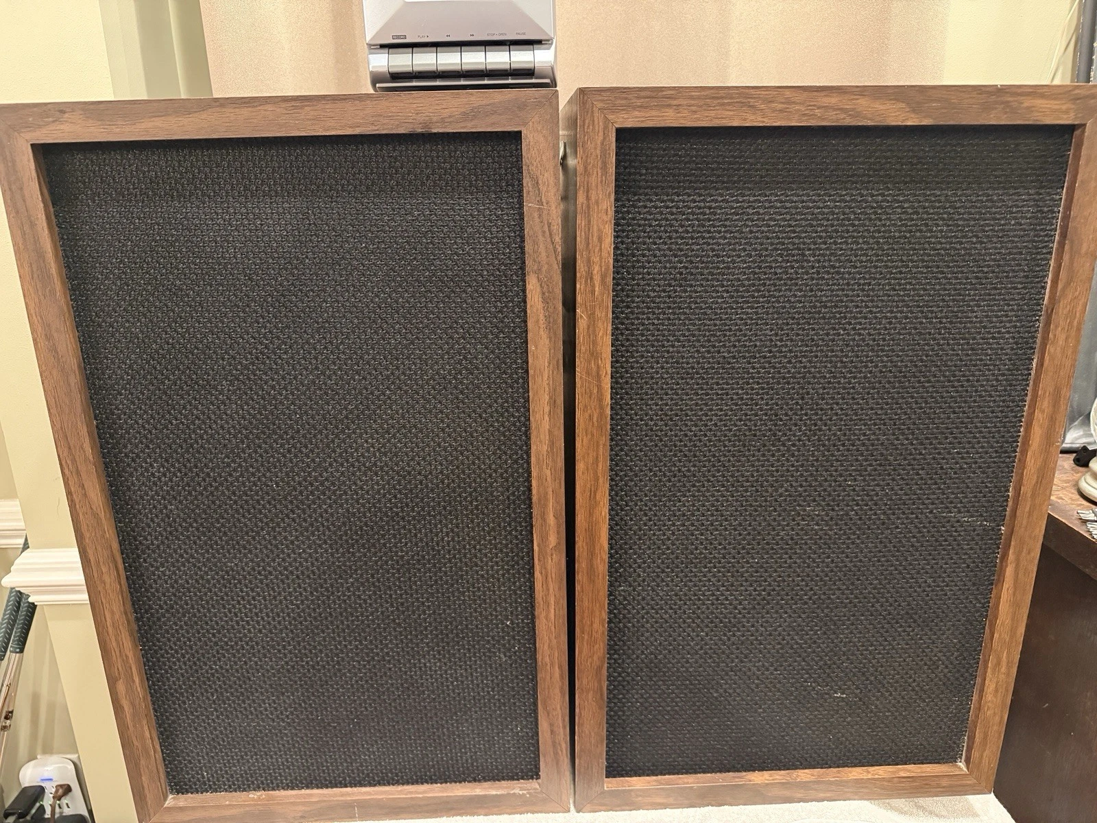 Custom Large Heavy Vintage Wood Speakers Audiophile MCM~TESTED POWERFUL AS F£*¥ image 1