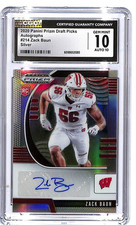 2020 Prizm Draft Picks Zack Baun Auto Autograph Rookie RC Silver CGC 10 Eagles