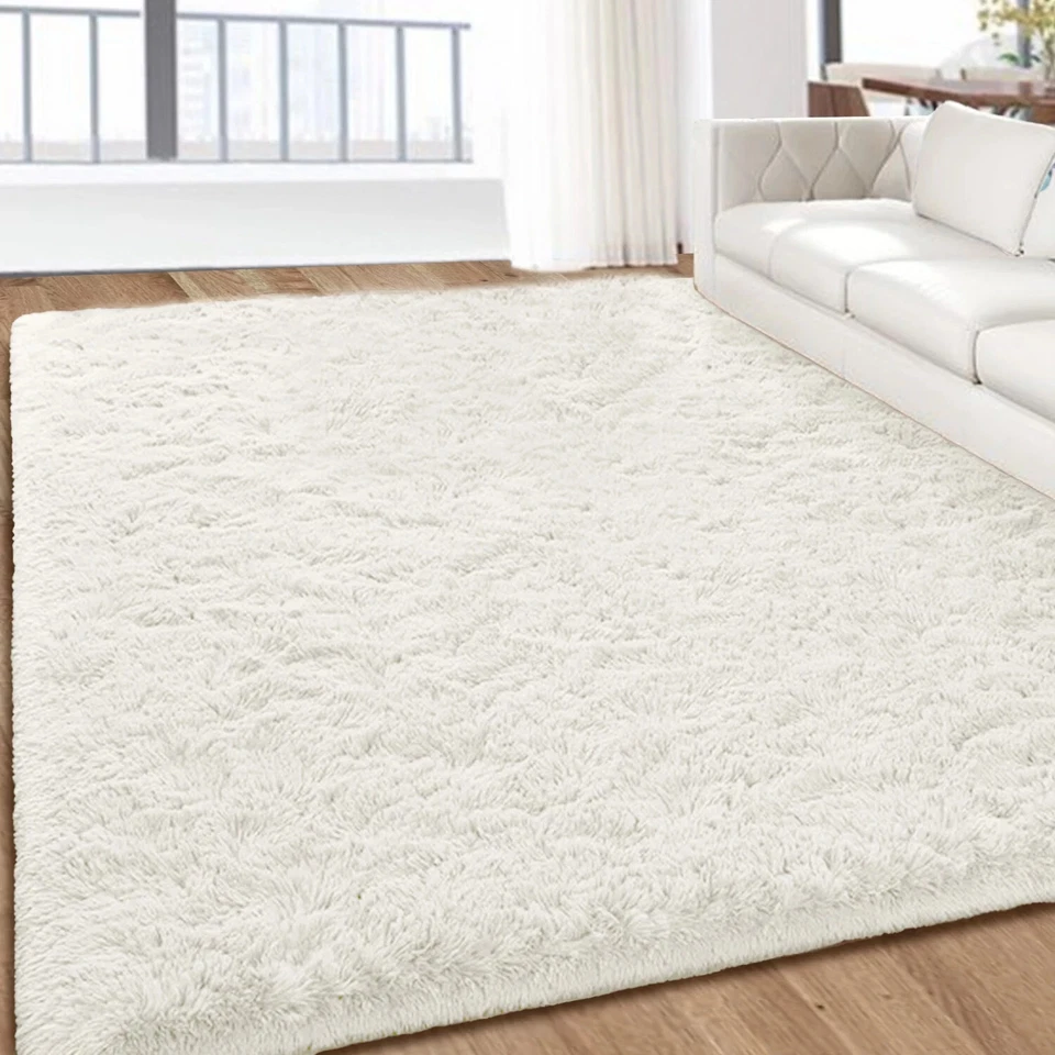 Shaggy Fluffy Area Rug Anti Skid Living Room Bedroom Carpet Ultra Soft Floor Mat - Image 3 of 4