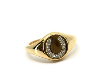 Authentic 2Ct Round Cut Simulated Diamond HorseShoe Engagement Ring 14k Yellow Gold Plated