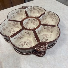 Temptations Floral Lace Brown Dip Veggie Tray...