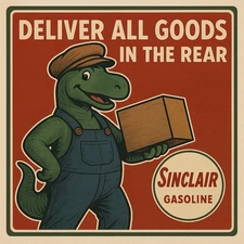 Sinclair Gasoline  Deliveries Advertising  Vintage Style Sign