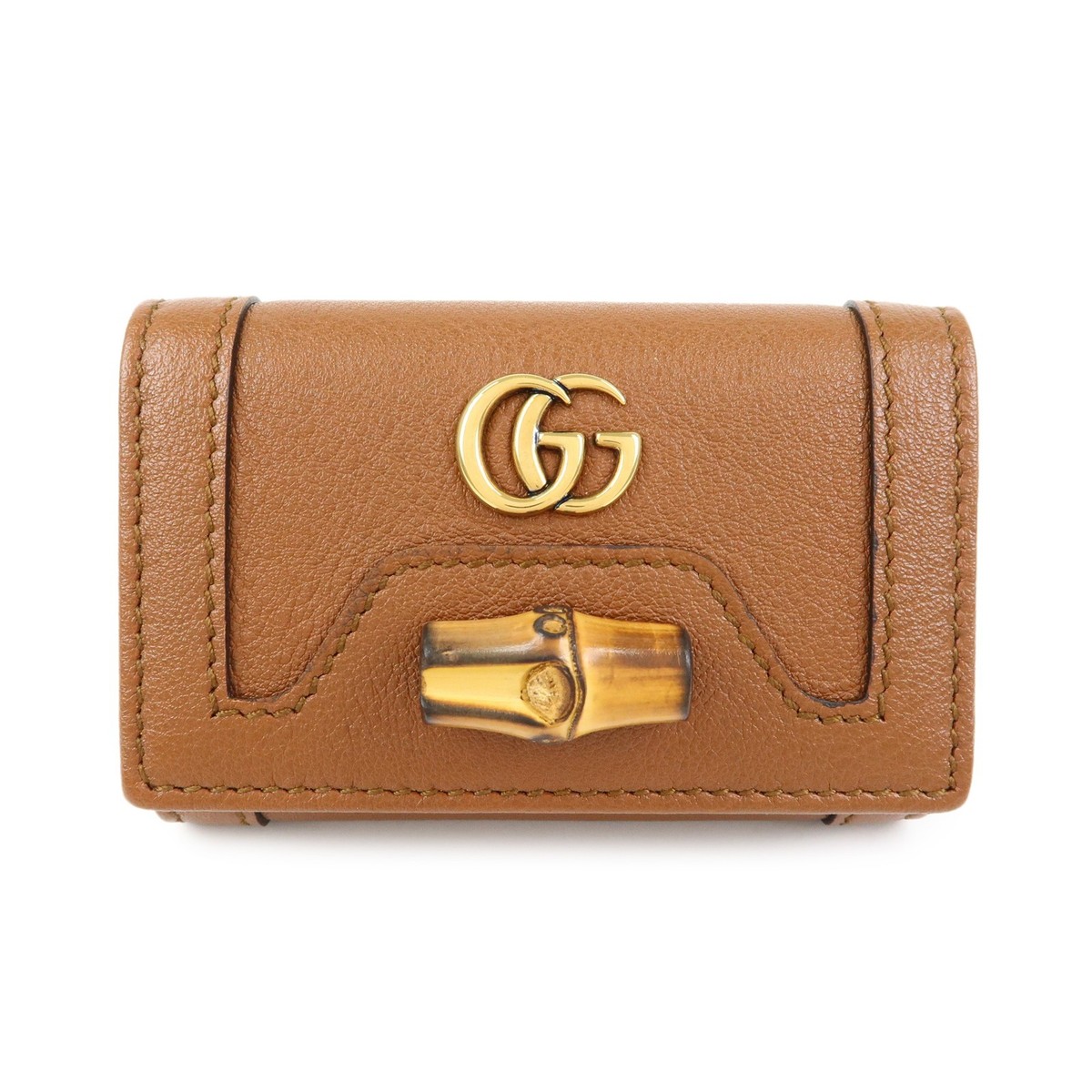 GUCCI キーケース　箱付き　袋付き　GG ブラウン GUCCI Double G Logo Bamboo 6 Key Rings Key Case Brown 658636