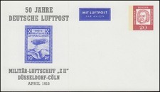 PP 32/2 Bach: 50 Jahre Deutsche Luftpost Milit&auml;rluftschiff Z II, ungebraucht