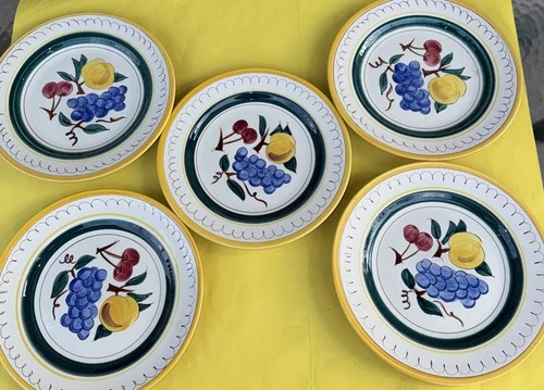 LOT 5 New? Vintage Stangl Pottery Fruit Pattern Dinner Plates (12605)