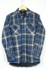 Pendleton Shadow Plaid Wool Shirt Jacket Blue/Gray Men's Size XS Fits Big 