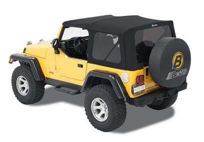 Bestop For 97-06 Jeep Wrangler TJ Premium Black Twill Soft Top With Sunrider