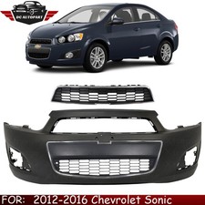 Front Bumper Cover Primed Grille Assembly Kit For 2012-2016 Chevrolet Sonic