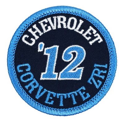 2012 Chevrolet Corvette ZR1 Embroidered Patch Black/Aqua Iron-On Sew-On Hat Bag