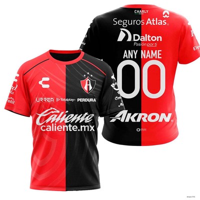 Personalise LIGA MX Atlas F.C Shirt 3D Iconic Red and Black Split Design Stylish