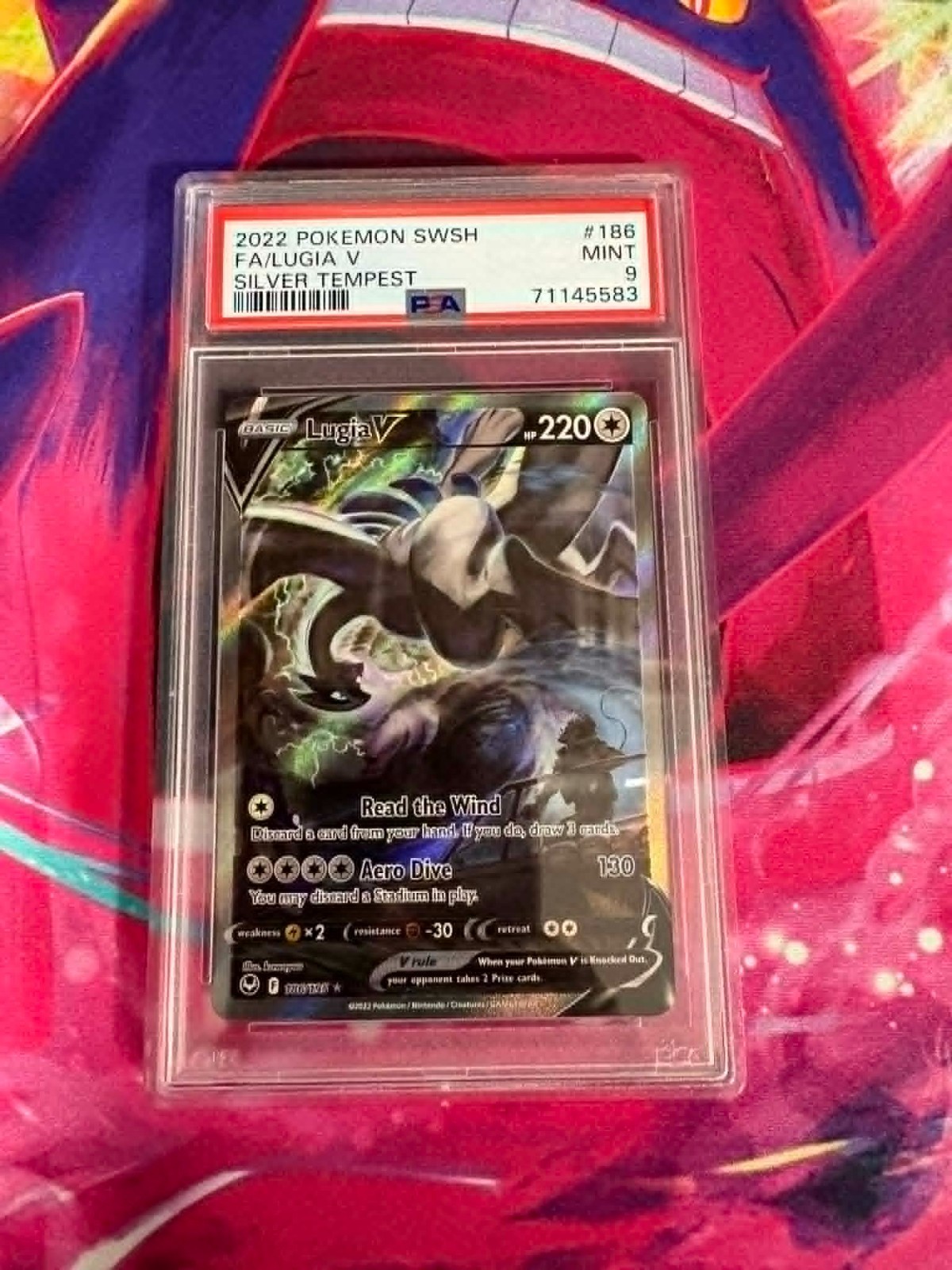 Lugia V 186/195 Silver Tempest PSA Graded 9 English Pokemon TCG
