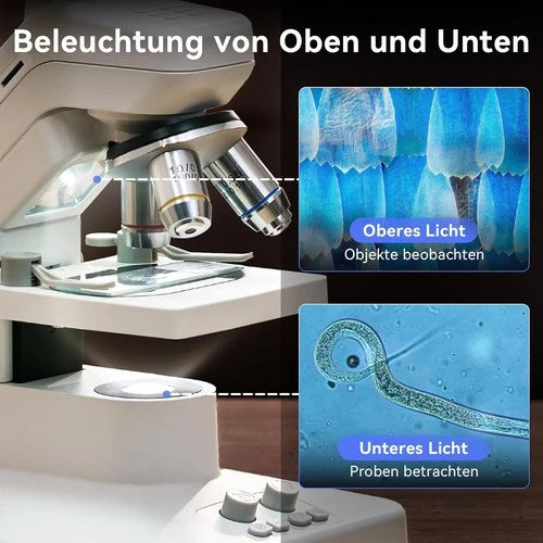 7-Zoll Digitalmikroskop,Biologisches Mikroskop 1200X für Schul-Heimunterricht - Bild 6 von 9