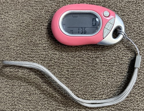 Pedusa PE-771 Tri-Axis Multi-Function Pink Pocket Pedometer W/ Wrist String RUNS