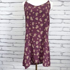 Brandy Melville Burgundy Floral Daisy Mini Dress Spaghetti Strap Small Italy