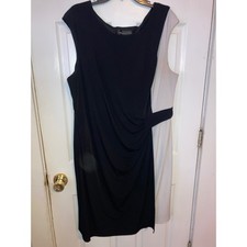 Connected Woman Plus Size20W Black White Draped Sheath DressSleeveless