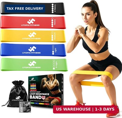 Resistance Bands Loop Set of 5 Exercise Workout CrossFit Fitness Yoga Booty Band